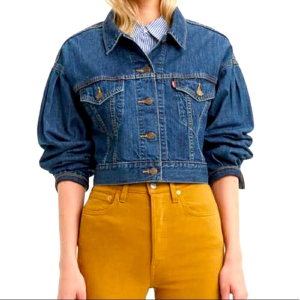 Levi’s pleated sleeve princess trucker jacket